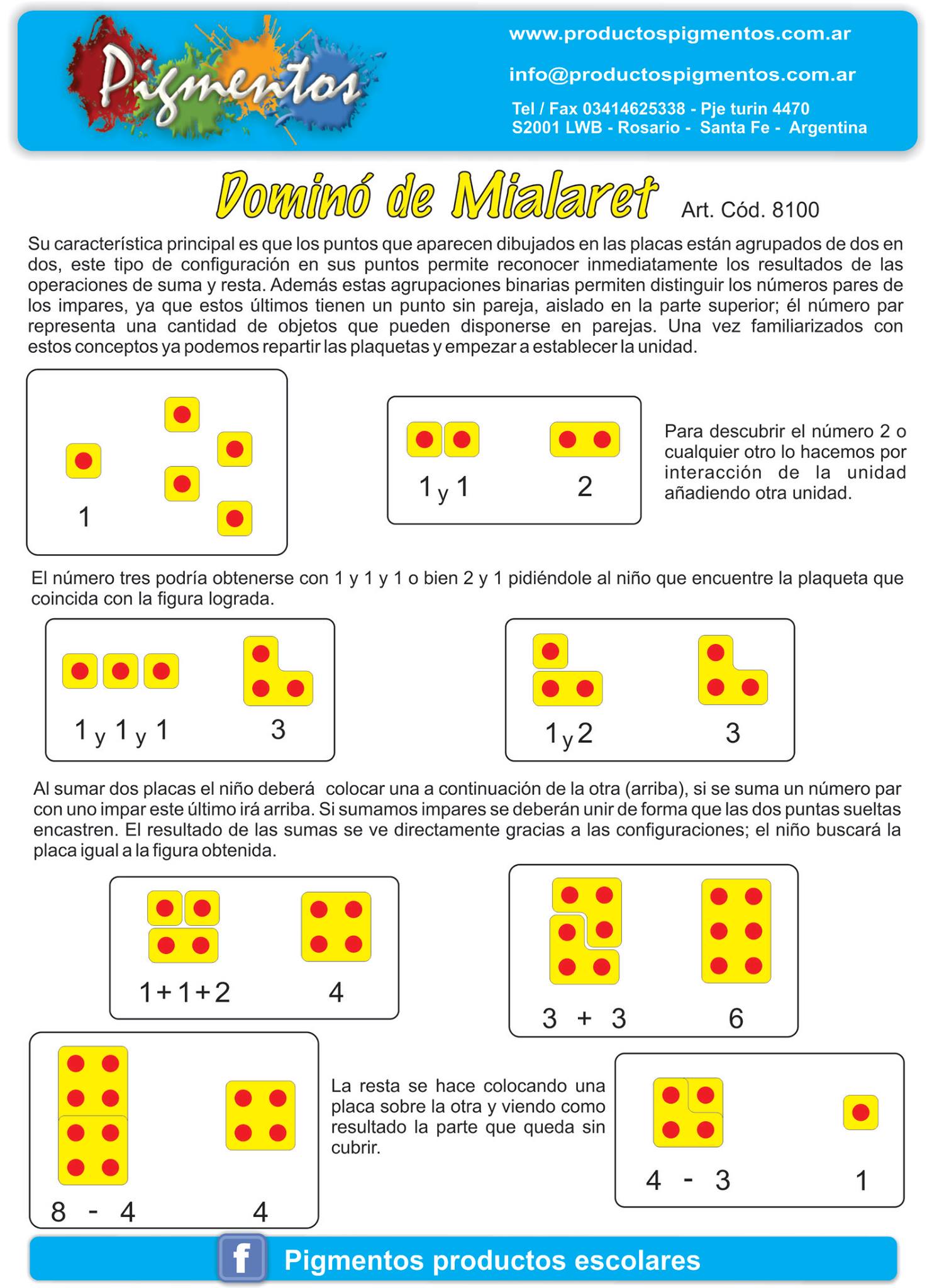 Dominó PIGMENTOS 33 piezas - Imagen 3