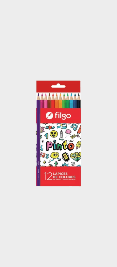 Lápices de colores pinturitas FILGO x 12 Colores Largos