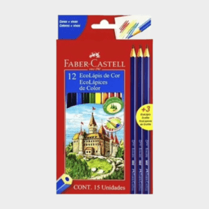 Lápices de colores pinturitas FABER CASTELL ecolapiz x12 +3 Grafitos