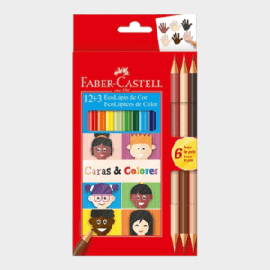 Lápices de colores pinturitas FABER CASTELL ecolapiz x12  + 3 color piel