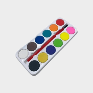 Acuarelas escolares brillantes 12 colores con pincel