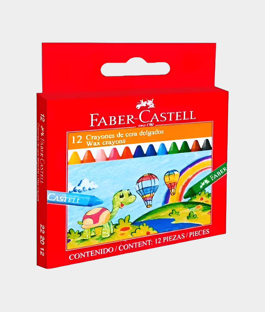 Crayones de cera FABER CASTELL finos x12 un.