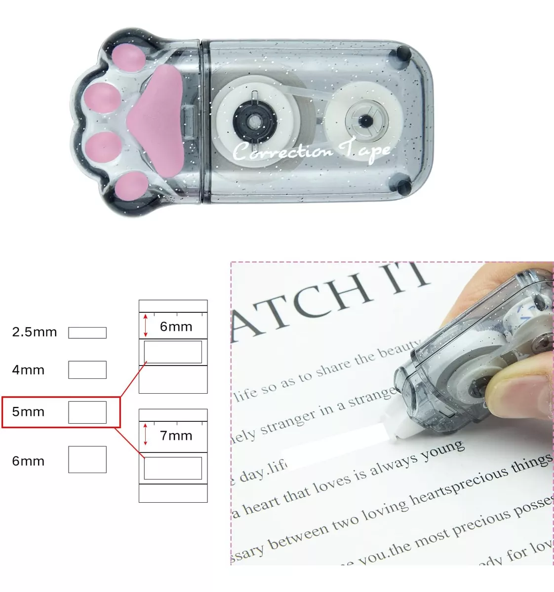Corrector en cinta escolar Qiwi huellita 5mmx6m - Imagen 6