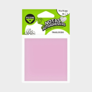 Notas /Taco autoadhesivo PIZZINI 75x75 color lila Traslúcido 50 hjs
