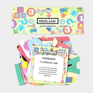 Bolsa con 75 letras de goma eva 2mm PROD LINE