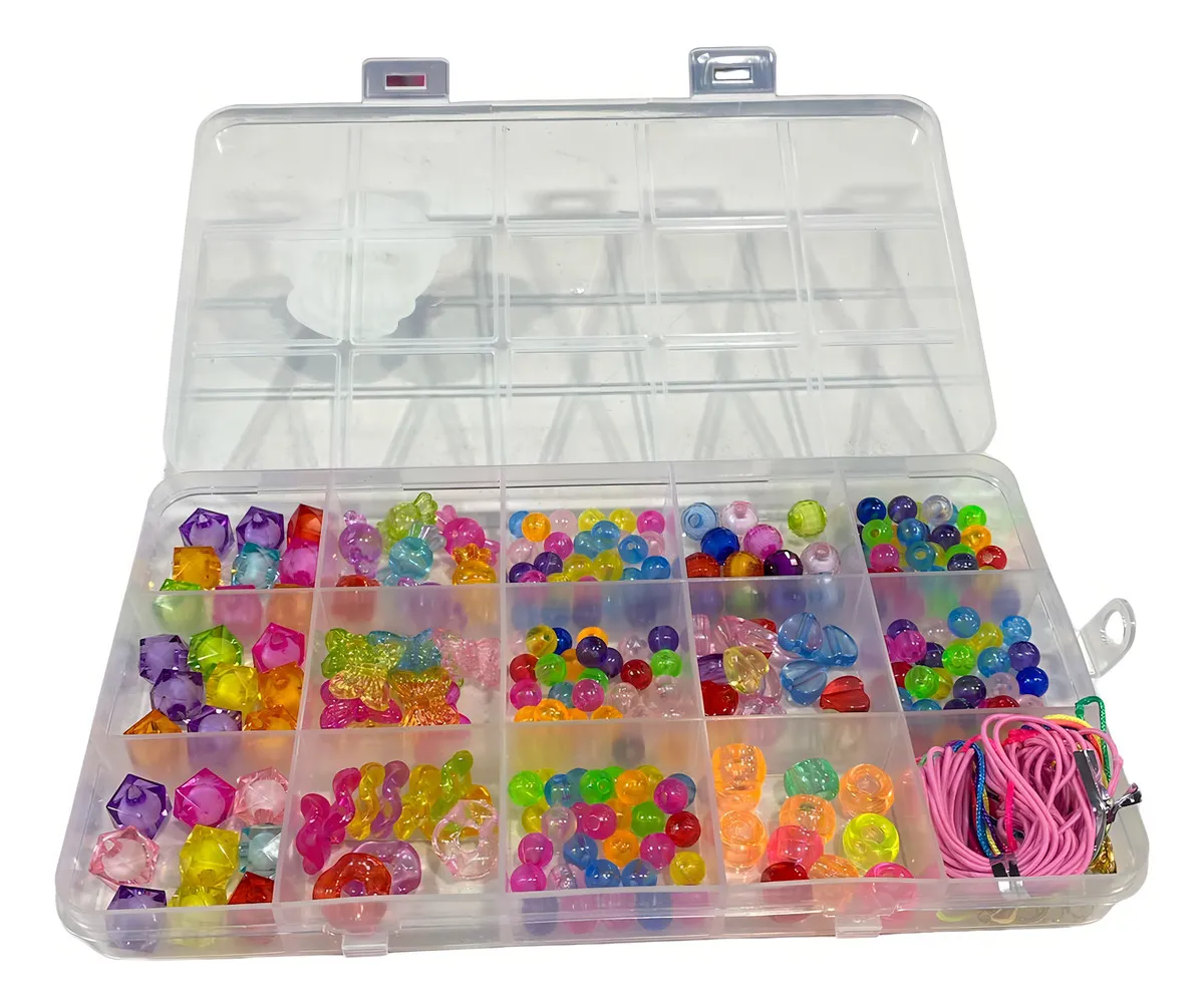 Set TINY bijou mostacillas dijes hilos estuche 15 divisiones - Imagen 2