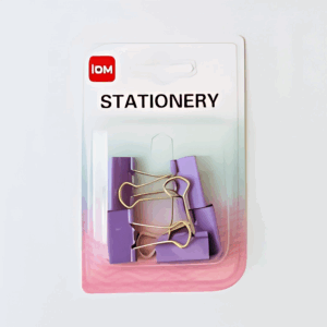 Clips dobles aprieta papeles IDM color lila pastel