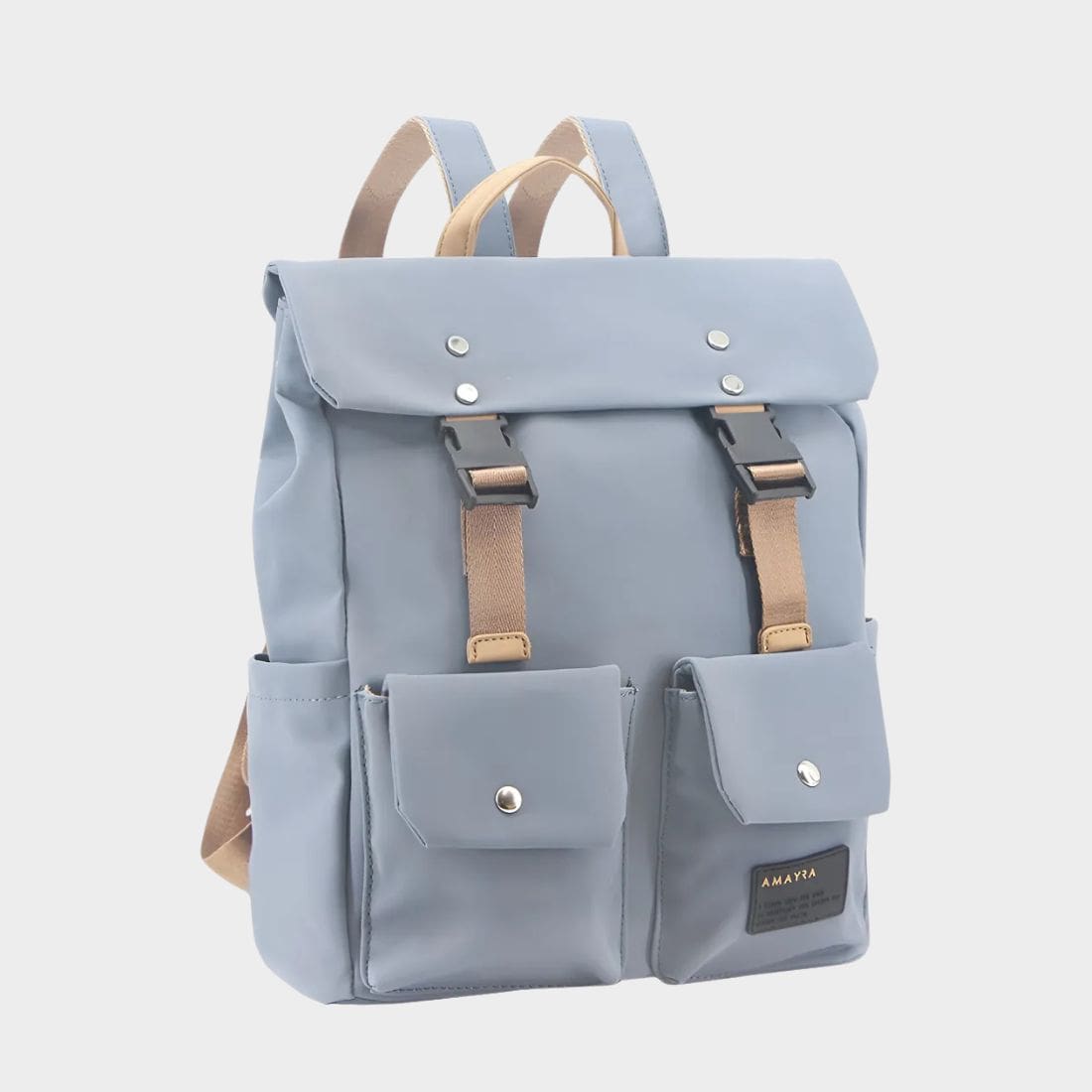 Mochila Cartera Amayra Aero 67.c25303 Azul Acero Lisa