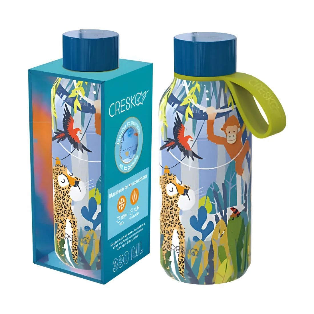 Botella Infantil Selva Acero Inoxidable Termica 330ml Cresko 358 - Imagen 2