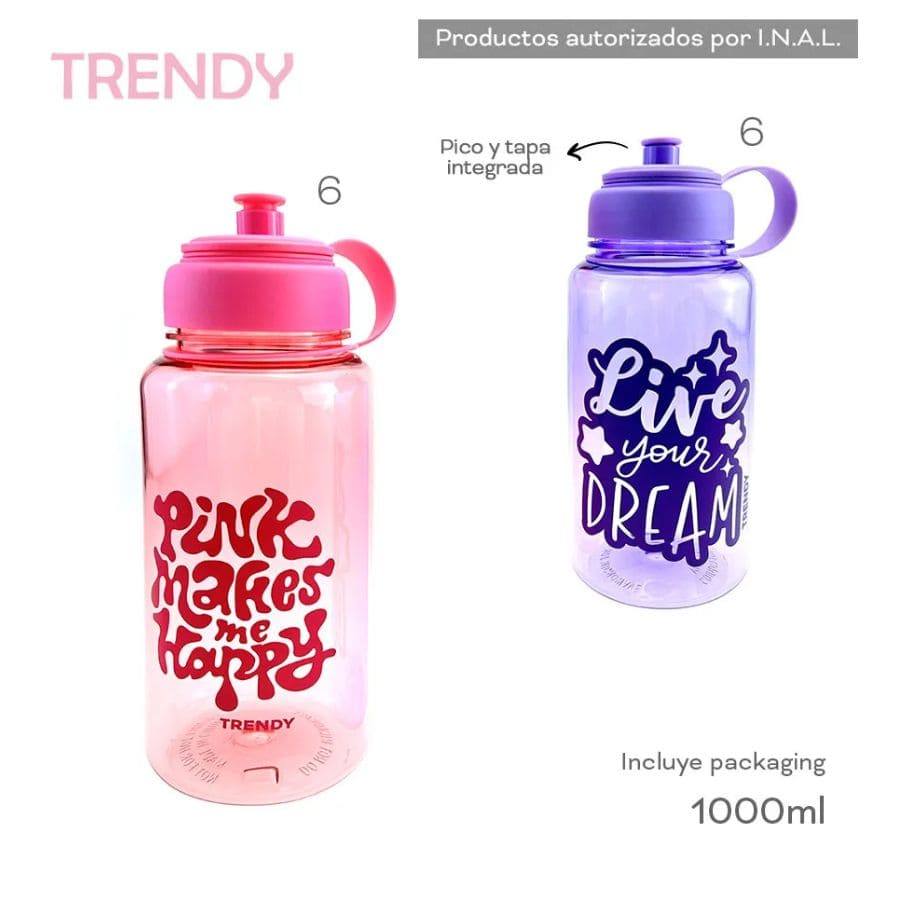 Botella Trendy 1000Ml Violeta 17387 - Imagen 2