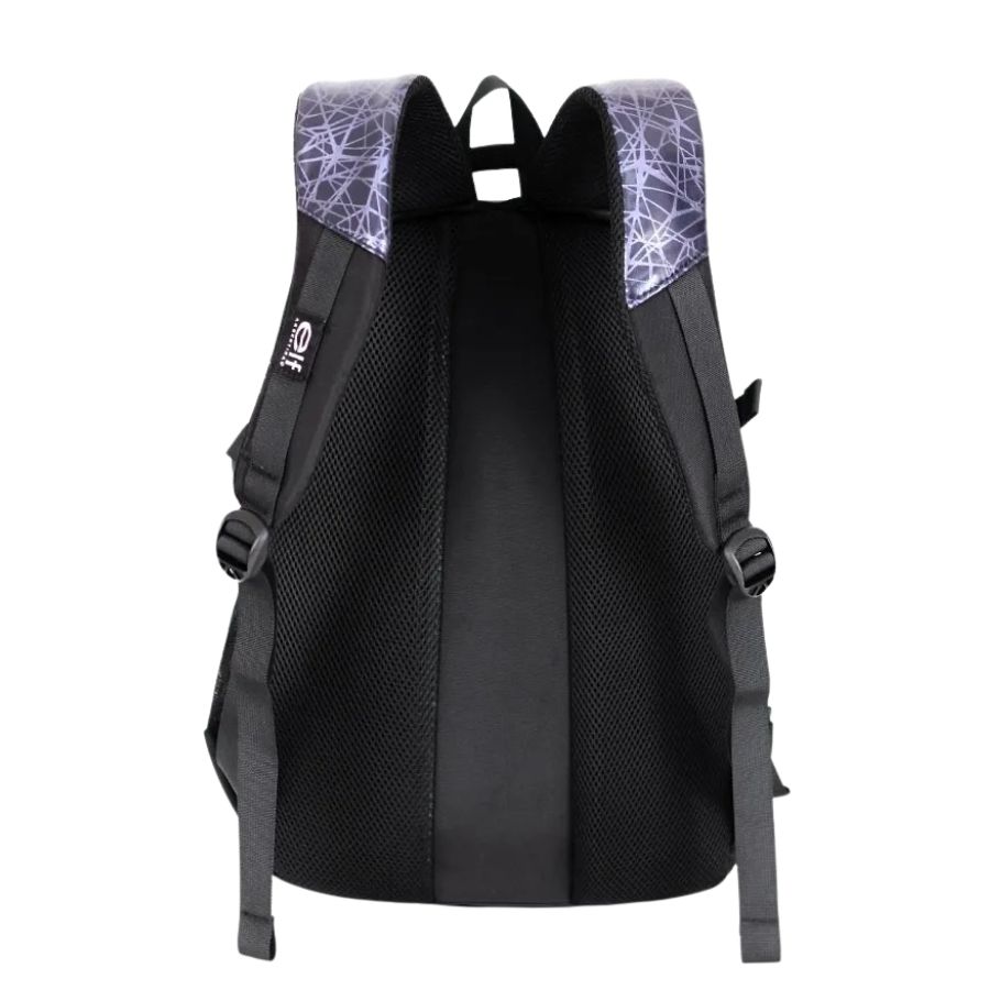 Mochila Espalda Escolar Elf 3615 - Negro - Rayas Azules - Imagen 3