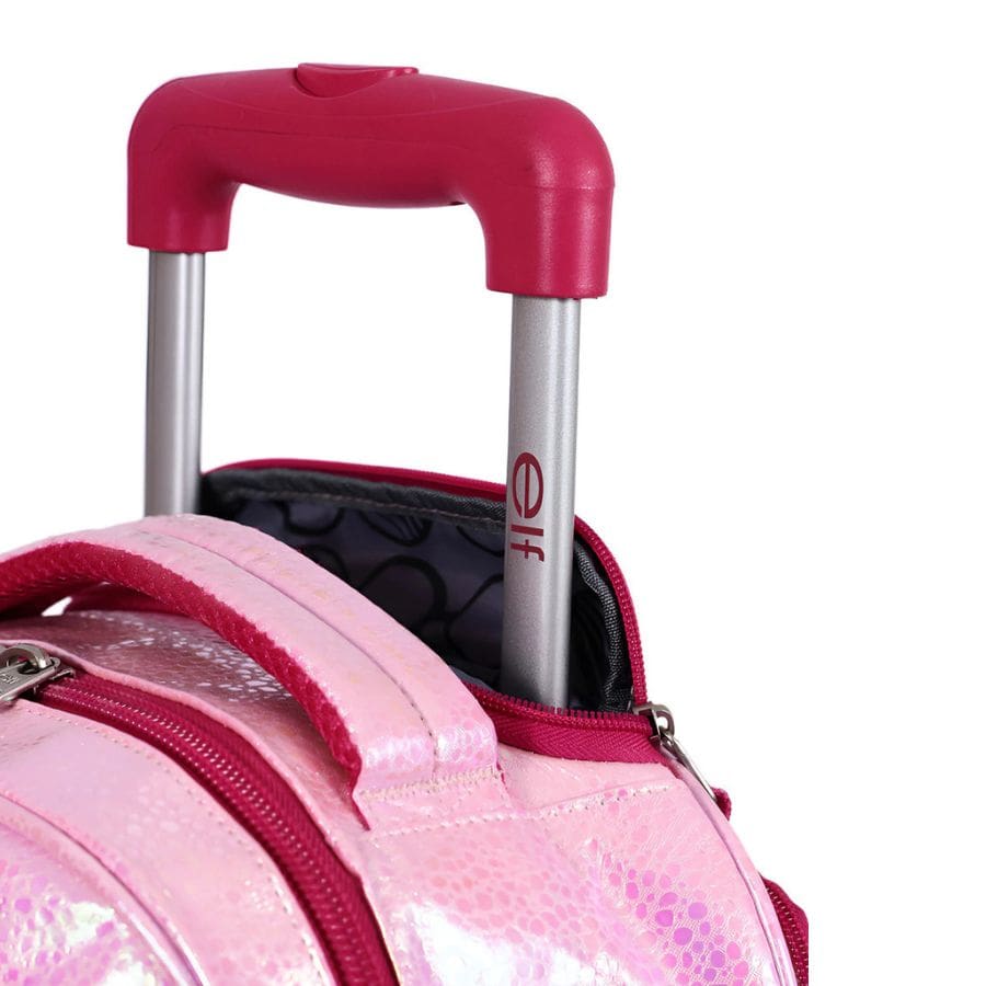 Mochila Con Carro Elf Base De Goma Lisa Rosa 6448A - Imagen 4