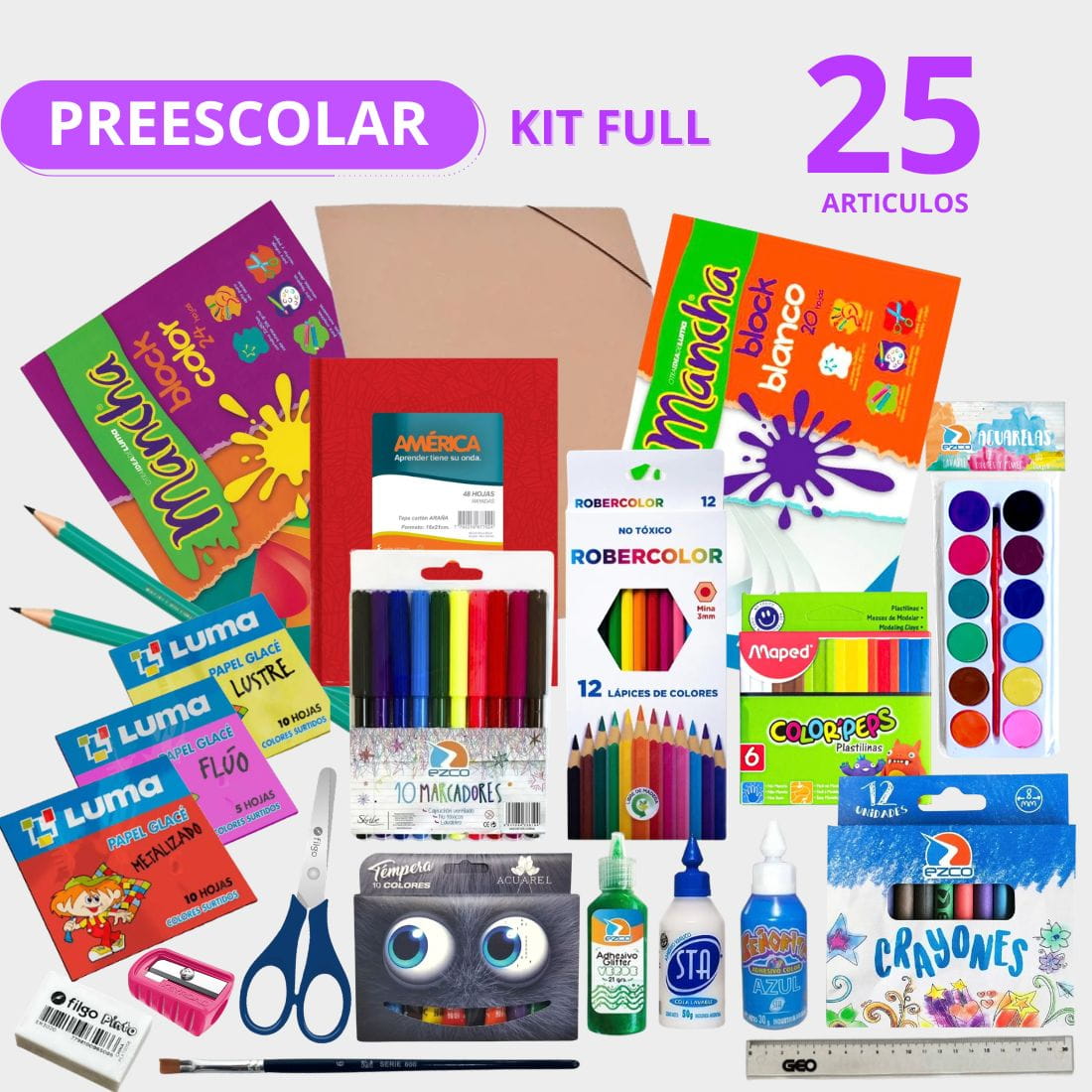 Kit Preescolar combo Full 25 unidades