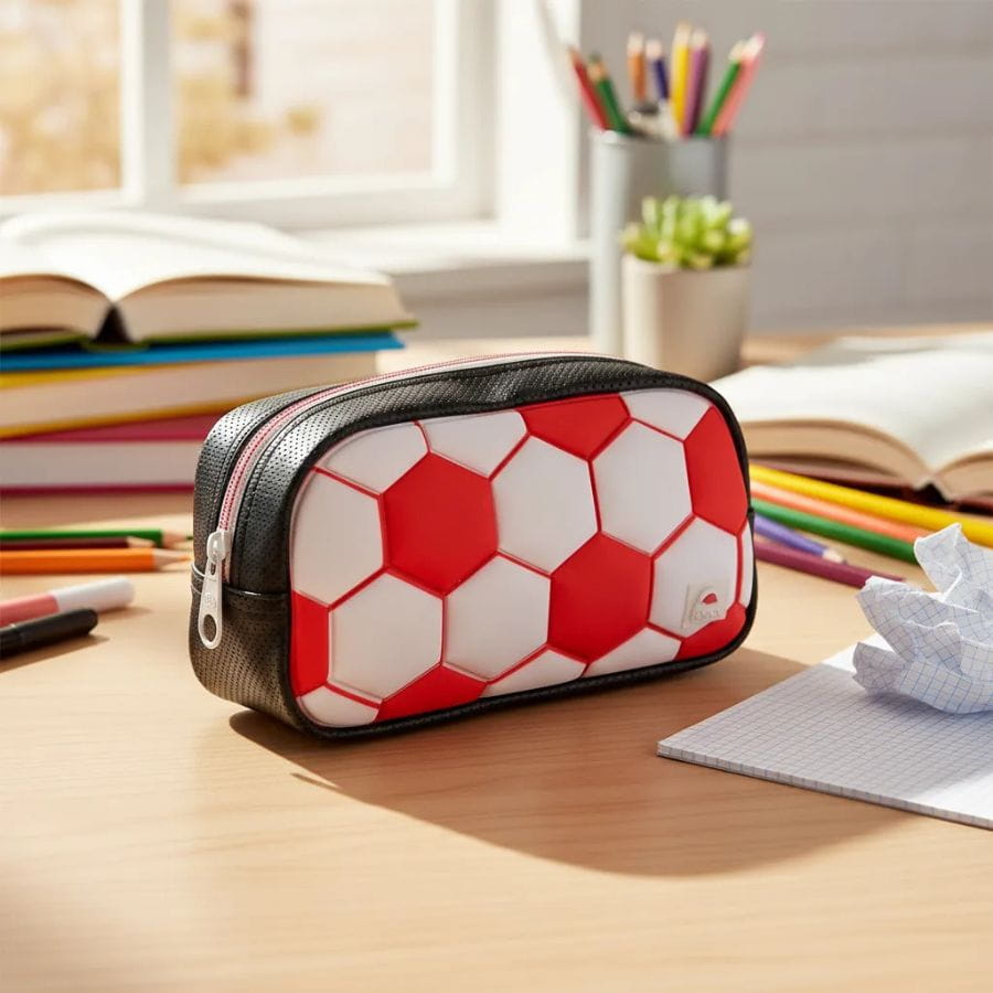 Cartuchera Canopla Filgo Starpak Pouch Futbol rojo/blanco - Imagen 4