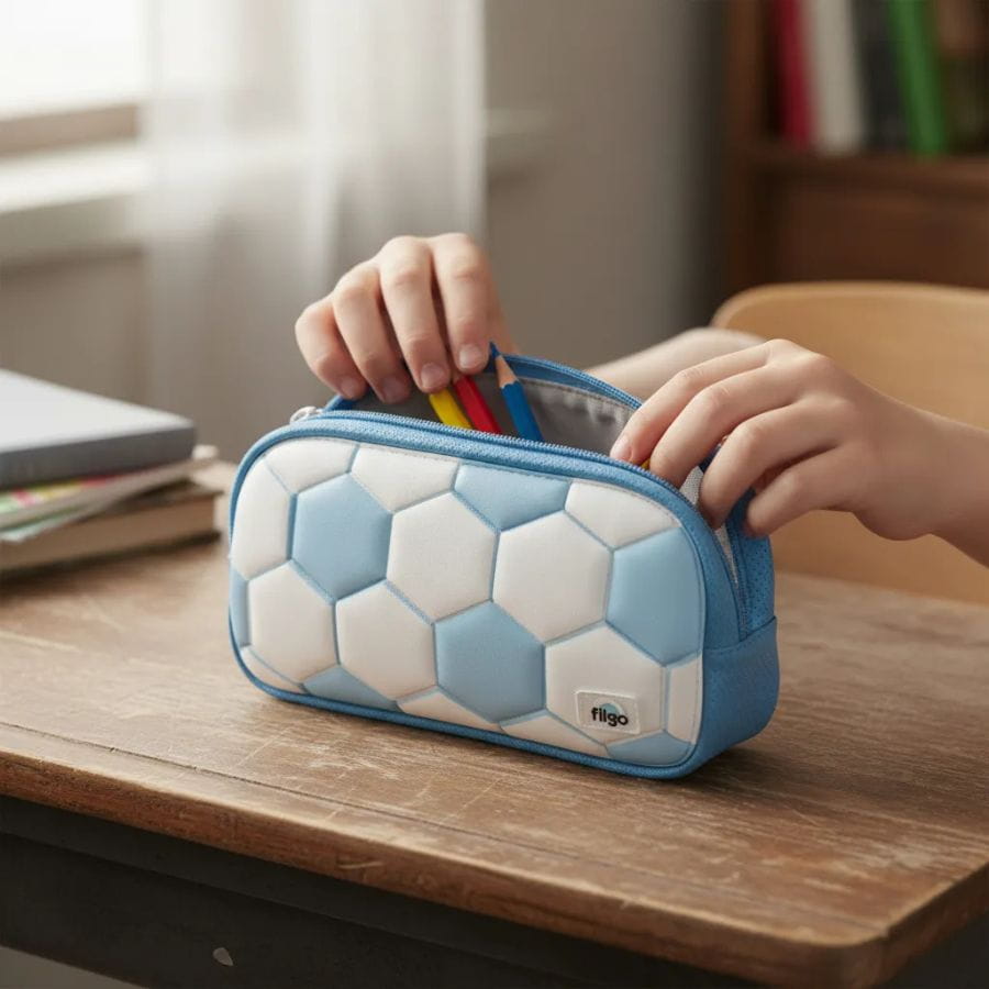 Cartuchera Canopla Filgo Starpak Pouch Futbol celeste/blanco - Imagen 3