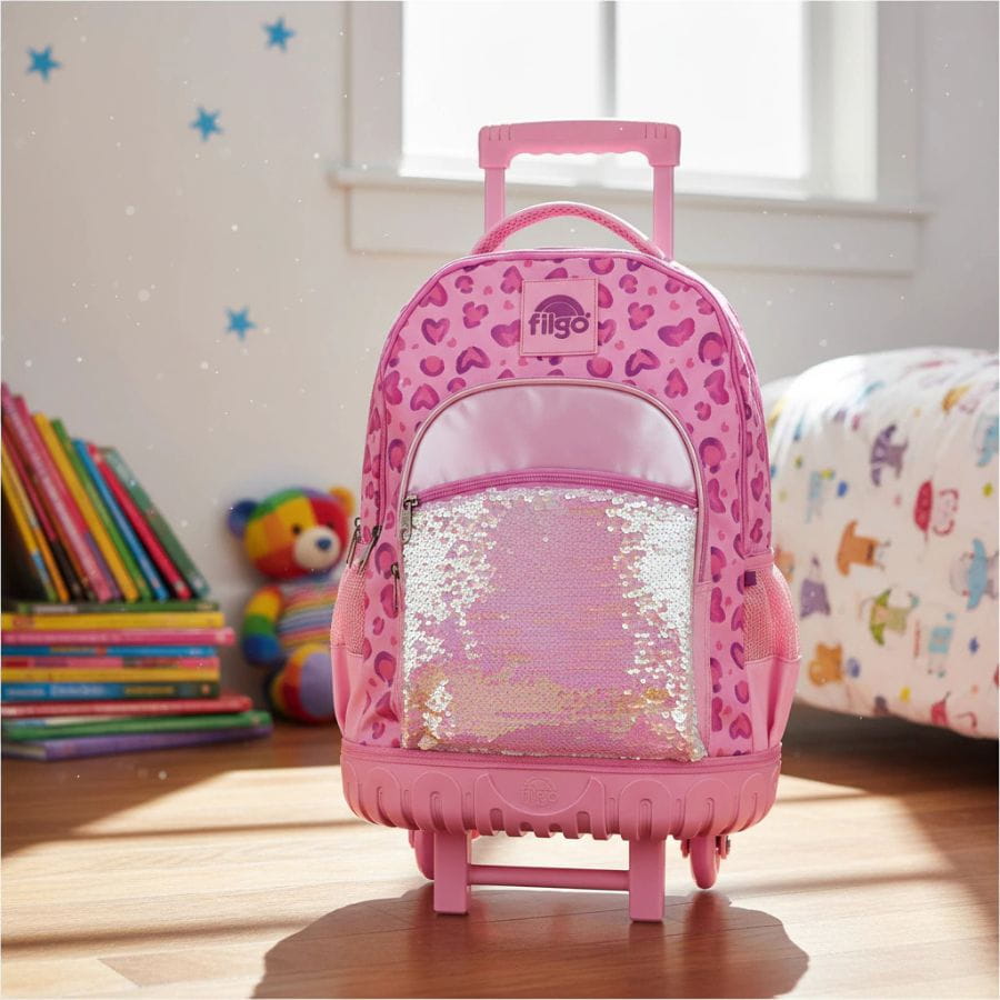 Mochila Con Carro Filgo Keiway Reload 18" Animal Print - Imagen 2