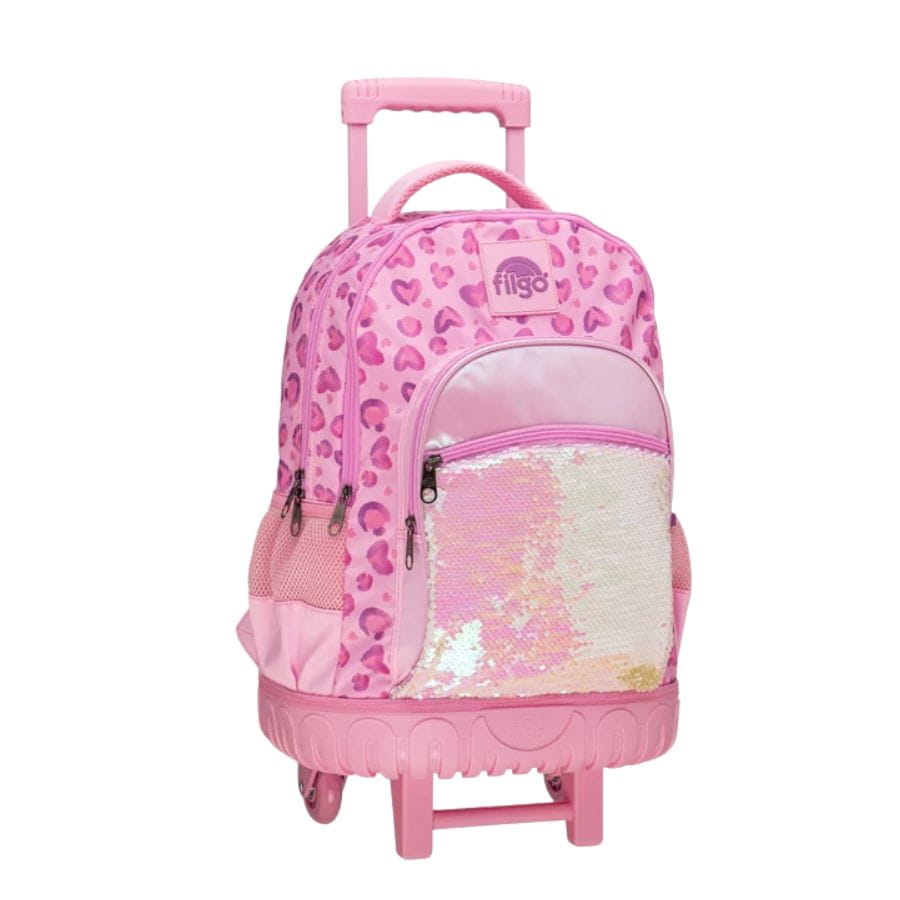 Mochila Con Carro Filgo Keiway Reload 18" Animal Print - Imagen 3