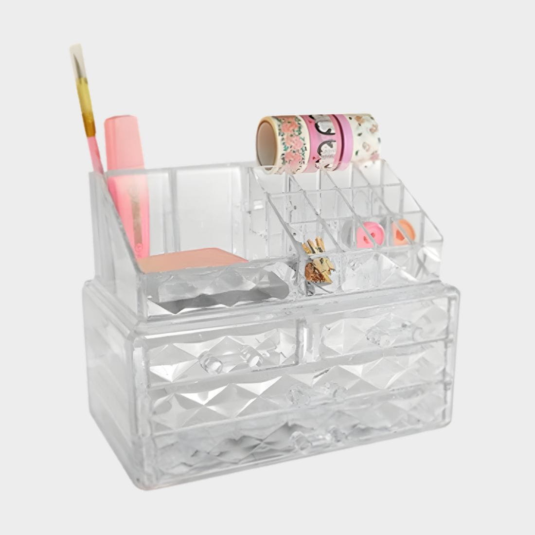 Organizador escritorio IBI CRAFT diamond acrílico cristal