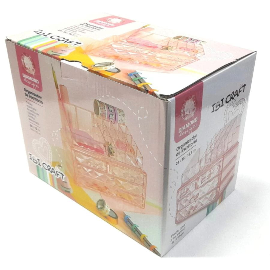 Organizador escritorio IBI CRAFT diamond acrílico cristal - Imagen 4