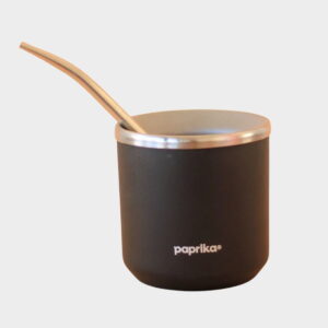 Mate de acero + bombilla  PAPRIKA