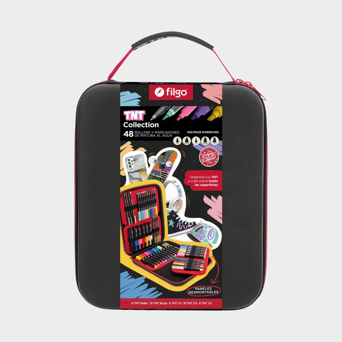 Set Marcador Filgo Tnt Collection X48 Cartuchera Desmontable