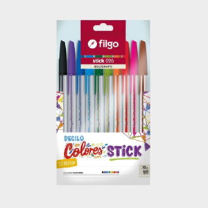 Bolígrafo Birome Filgo Stick 026 Pack X 10 Colores Trazo 1mm